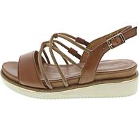 Sandalette TAMARIS Gr. 39, braun Damen Schuhe Tamaris - Sommerschuh, Sandale, Keilabsatz, mit vielen Riemen (30631623-39)