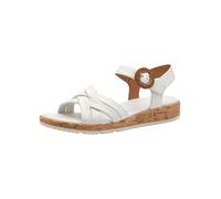 Tamaris Sandalette Damen Bequem Leder Korksohle Weiß Größe 39