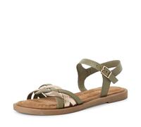 Riemchensandale TAMARIS, Damen, Gr. 36, grün (mintgrün, kombiniert), Leder, modisch, Schuhe, Sandalette, Sommerschuh mit Riemchen in Flechtoptik (13790710-36) mintgrün, kombiniert