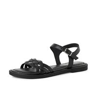 Riemchensandale TAMARIS, Damen, Gr. 37, schwarz, Leder, modisch, Schuhe, Sandalette, Sommerschuh mit Riemchen in Flechtoptik (29502826-37) schwarz