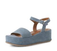 Tamaris Sandalette aus Leder mit Plateausohle in Hellblau, Größe 40