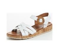 Tamaris Sandalette Korksohle Leder für Damen, weiß, Größe 41 EU