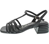 Tamaris Damen Sandalen M2822342 – Leder Blockabsatz Riemchensandalen Schwarz Größe 37 EU