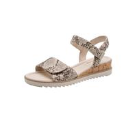 Keilsandalette TAMARIS, Damen, Gr. 37, beige snake, Textil, Reptilienprägung, Schuhe, Riemchensandale, Sommerschuh in veganer Verarbeitung (75985907-37) beige snake