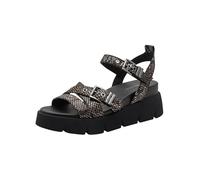 Keilsandalette TAMARIS, Damen, Gr. 36, schwarz snake, Textil, Schlangenoptik, Basic, Schuhe, Sommerschuh, Riemchensandale im angesagten Snake-Look (11912021-36) schwarz snake