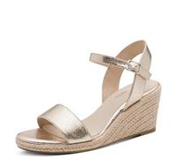 Tamaris Damensandale Klassisch M2830042 – gold metallic, Keilabsatz – Größe 38