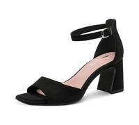 Sandalette TAMARIS, Damen, Gr. 38, schwarz, Textil, Basic, Schuhe Sandalette, Blockabsatz, Riemchensandale, Sommerschuh in veganer Verarbeitung (49722202-38) schwarz