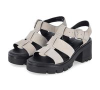 Tamaris Damen Sandalette mit Blockabsatz Leder, beige, 41 EU
