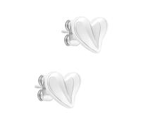 Tamaris Schmuck für Damen aus Edelstahl, Ohrstecker mit organischem Herzmotiv für Valentinstag, Stilvoll und Elegante Geschenkidee - Silber