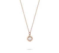 Tamaris Necklace - Halskette mit funkelndem Zirkoniaanhänger aus Edelstahl - IP Roségold - Ankerkette verstellbar bis 50 cm - wasserfest & hautfreundlich