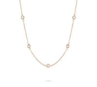 Tamaris Necklace - Halskette mit funkelnden Zirkoniasteinen aus Edelstahl - IP Roségold - Ankerkette verstellbar bis 45 cm - wasserfest & hautfreundlich