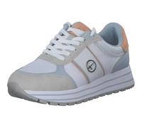 Plateausneaker TAMARIS, Damen, Gr. 37, blau (hellblau kombiniert), Textil, Lederimitat, sportlich, Schuhe, Freizeitschuh, Halbschuh, Schnürschuh mit farbigen Besätzen (24683454-37) hellblau kombiniert
