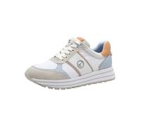 Plateausneaker TAMARIS, Damen, Gr. 40, blau (hellblau kombiniert), Textil, Lederimitat, sportlich, Schuhe, Freizeitschuh, Halbschuh, Schnürschuh mit farbigen Besätzen (24683454-40) hellblau kombiniert