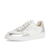 Tamaris Leder/Synthetik Sneaker, silber, 37 Weiß/Silber