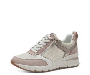 Tamaris Schnürhalbschuh Keilsohle Reißverschluss für Damen, beige, Größe 37 EU