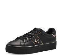 Plateausneaker TAMARIS Gr. 36, schwarz Damen Schuhe Sneaker Freizeitschuh, Halbschuh, Schnürschuh mit gepolstertem Schaftrand (12369944-36)