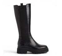 Tamaris Schwarze Lederstiefel mit kniehohem Plateauabsatz - 25608-41 EU40