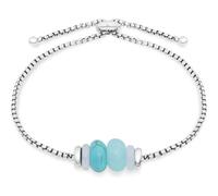Tamaris Schmuck für Damen, Armband aus Edelstahl mit bunten Steinen, Sommerlich und Elegante Schmuckstücke, wasserfest aus Edelstahl - Silber Blau