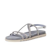 Tamaris Damen Sandaletten, Frauen Sandalen,flach,Sommerschuhe,Freizeitschuhe,offene Schuhe,Strandschuhe,Sommersandalen,SILVR Glam/Sky,40 EU