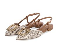 Tamaris Slingballerinas - Gr. 38 - Beige - Textil & Synthetik