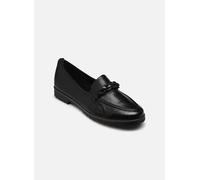 Tamaris Damen-Slipper BLACK LEATHER - TOUCHit-Fußbett, Nieten, Schleife & Strass - Gr. 38