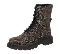 Schnürstiefelette TAMARIS, Damen, Gr. 37, schwarz snake, Textil, Reptilienprägung, modisch, Schuhe, Blockabsatz, Schnürboots im trendigen Snake-Look (73369700-37) schwarz snake