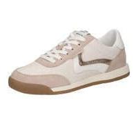 Sneaker TAMARIS, Damen, Gr. 40, beige (creme), Textil, Leder, Lederimitat, unifarben mit Farbeinsätzen, sportlich, Schuhe, Freizeitschuh, Halbschuh, Schnürschuh, weich gepolsterter Schaftrand, Topsell