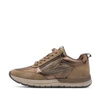 Plateausneaker TAMARIS, Damen, Gr. 37, rosa (beige, roségoldfarben), Textil, Lederimitat, sportlich, Schuhe, Freizeitschuh, Halbschuh, Schnürschuh in veganer Verarbeitung (22003017-37) beige, roségold