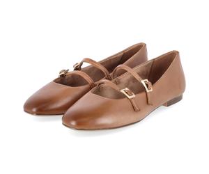 Tamaris Spangenballerinas - Gr. 40 - Braun - Glattleder