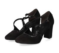 Tamaris Spangenpumps - Gr. 38 - Schwarz - Textil & Synthetik