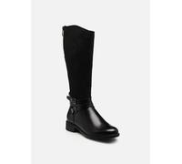 Stiefel TAMARIS, Damen, Gr. 36, Normalschaft, schwarz, Leder, Lederimitat, Textil, Veloursleder, unifarben, Schuhe, Blockabsatz, Langschaftstiefel mit Touch it-Ausstattung (53977545-36) schwarz