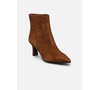 Stiefelette TAMARIS, Damen, Gr. 35, braun, Veloursleder, unifarben, Schuhe Stiefelette, Trichterabsatz, Ankleboots mit zweckmäßigem Innenreißverschluss (79584014-35) braun