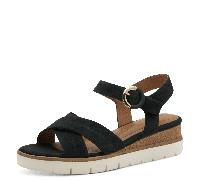 Tamaris Sandalette Damen Navy Leder Keilabsatz Größe 39 Normal