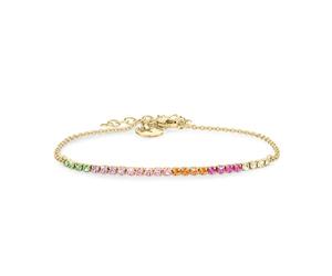 Tamaris Tennis-Armband für Damen aus Edelstahl mit Zirkoniasteinen, Frauen Armschmuck größenverstellbar und wasserfest