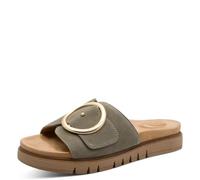 Tamaris Pantoletten Comfort Damen aus Leder, elegant, Grün (Sage) Größe 39 EU