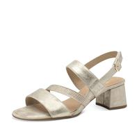 Tamaris Comfort Damen Sandalen mit Absatz mit Glitzerdetails Elegant, Gold (Cloudy Gold), 37 EU