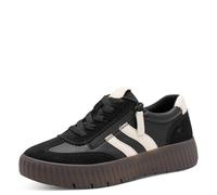 Tamaris Comfort Damen Sneaker flach mit Reißverschluss Freizeit, Schwarz (Black Comb), 36 EU