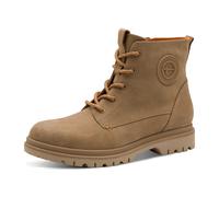 Schnürboots TAMARIS, Damen, Gr. 37, camel, Nubukleder, unifarben, Schuhe, Blockabsatz, Schnürstiefelette mit schönem Logo-Emblem (61931941-37) camel