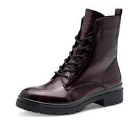 Tamaris Damen-Stiefel MERLOT PATENT – vegan, rot, Größe 40