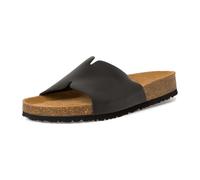 Tamaris Damen Sandaletten, Frauen Sandalen,Sommersandalen,bequem,flach,Sommerschuhe,Freizeitschuhe,offene Schuhe,Black Leather,36 EU