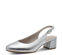 Tamaris COMFORT Damen Slingpumps aus Leder mit Schließe, Silber (Silver), 38 EU