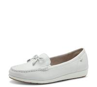 Tamaris Comfort Damen Mokassins aus Leder mit Schleife, Weiß (White Nappa), 42 EU