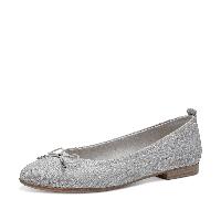Tamaris - Woms Ballerina metallic SILVER GLAM - Gr. - 38