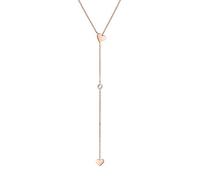 Tamaris Y-Halskette für Damen, erhältlich in silber, gold oder roségold mit Herzmotiv I wasserfest aus Edelstahl I Damen Halsschmuck
