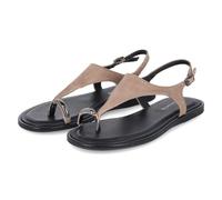 Tamaris Zehentrenner-Sandalen - Gr. 41 - Braun - Rauleder