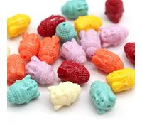 TAMUNI 20 stücke Bunte Buddha Kopf Korallen Perlen Für Schmuck Machen Halskette Armband Künstliche Korallen Gravur Buddha Zubehör