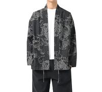 -Tang-Anzug, Herrenjacke im chinesischen Jacquard-Design, japanische Strickjacke im chinesischen Stil, bequem, hautfreundlich (Dunkelblau,