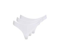 Tanga "3 PACK THONG (LOW-RISE)", Damen, Gr. XXL (46), 3 Stk., weiß (weiß, weiß, weiß), Jersey, Obermaterial: 95% Baumwolle, 5% Elasthan, CALVIN KLEIN UNDERWEAR, unifarben, körpernah, Unterhosen Tanga,