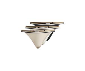 Tanga BOSS "3P STRING LACE", Damen, Gr. L, 3 Stk., bunt (open miscellaneous 960), Jersey, Obermaterial: 84% Polyamid, 10% Elasthan, 6% Polyester, unifarben, körpernah, Unterhosen Tanga, mit Spitzendet