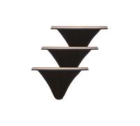 Tanga BOSS "3P STRING LACE", Damen, Gr. M, 3 Stk., schwarz (schwarz 001), Jersey, Obermaterial: 84% Polyamid, 10% Elasthan, 6% Polyester, unifarben, körpernah, Unterhosen Tanga, mit Spitzendetails, sp